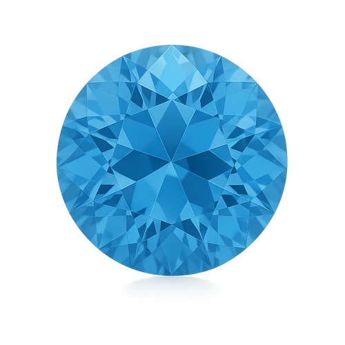 Round OE Cut Sky Blue Moissanite Loose Stone