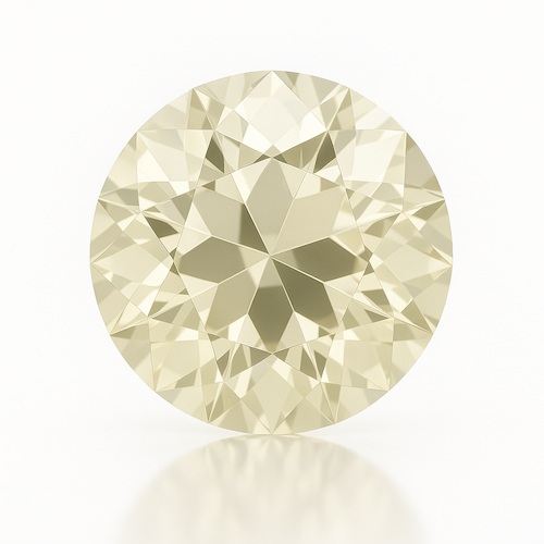 Round OE Cut Very Light Yellow Moissanite Loose Stone