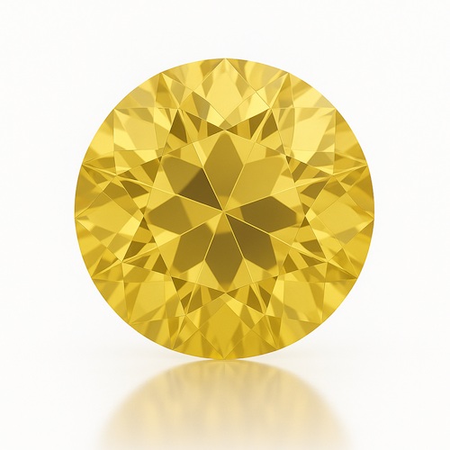 Round OE Cut Very Yellow Moissanite Loose Stone