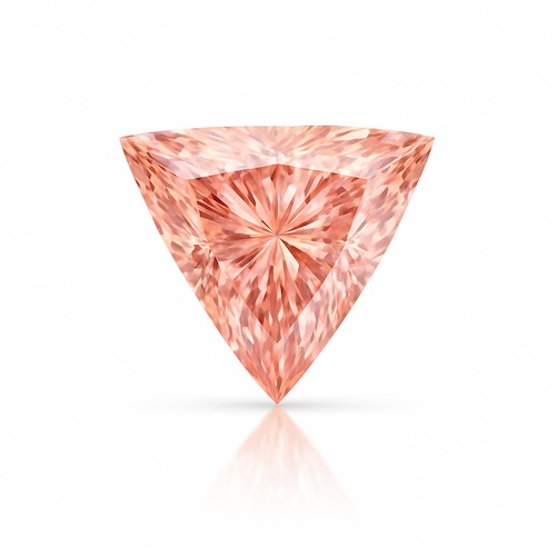 Trilliant Peach Pink Sapphire Moissanite Loose Stone