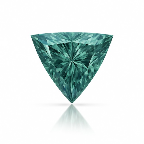 Trilliant Sage Sapphire Moissanite Loose Stone